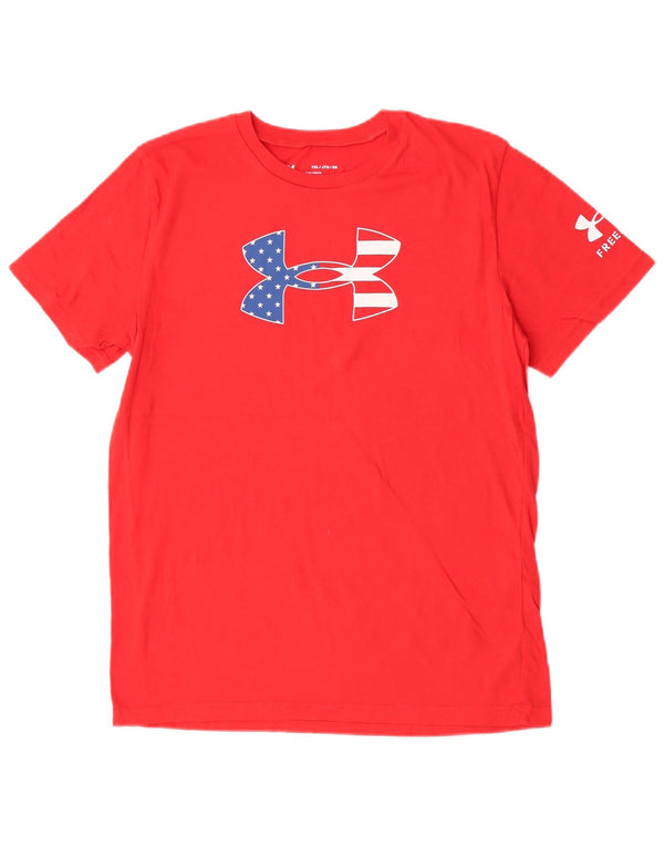 Under Armour Boys Graphic T-Shirt Top 13-14 Years XL Red Cotton