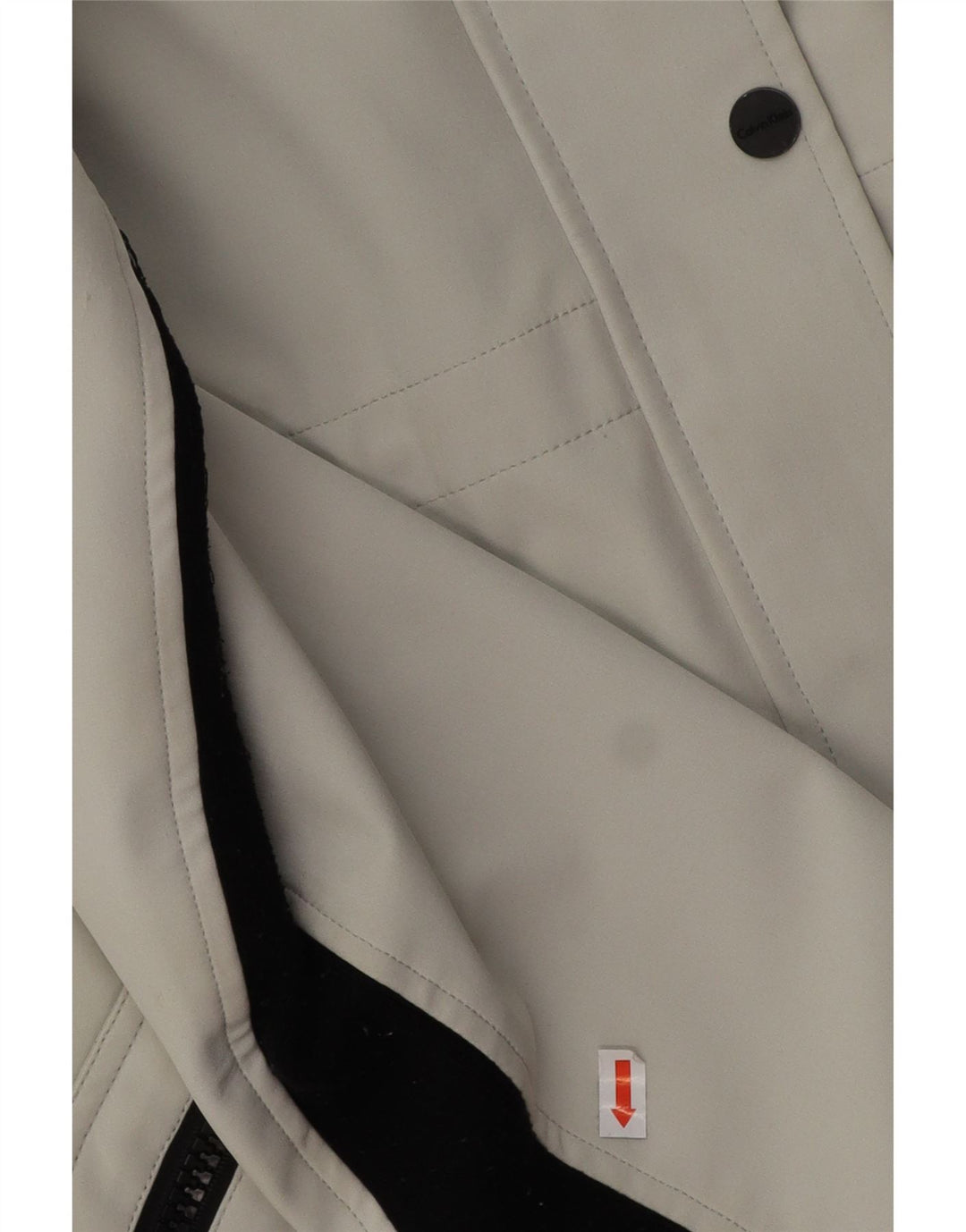 CALVIN KLEIN Γυναικείο παλτό με κουκούλα αντιανεμικό UK 16 μεγάλο γκρι πολυεστέρας