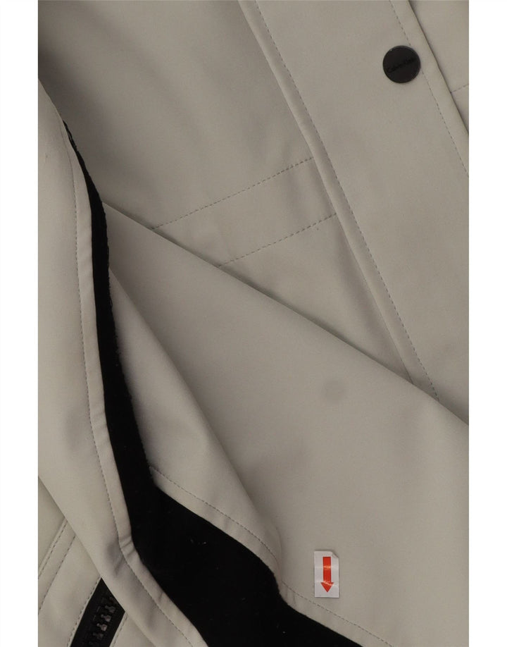 CALVIN KLEIN Γυναικείο παλτό με κουκούλα αντιανεμικό UK 16 μεγάλο γκρι πολυεστέρας