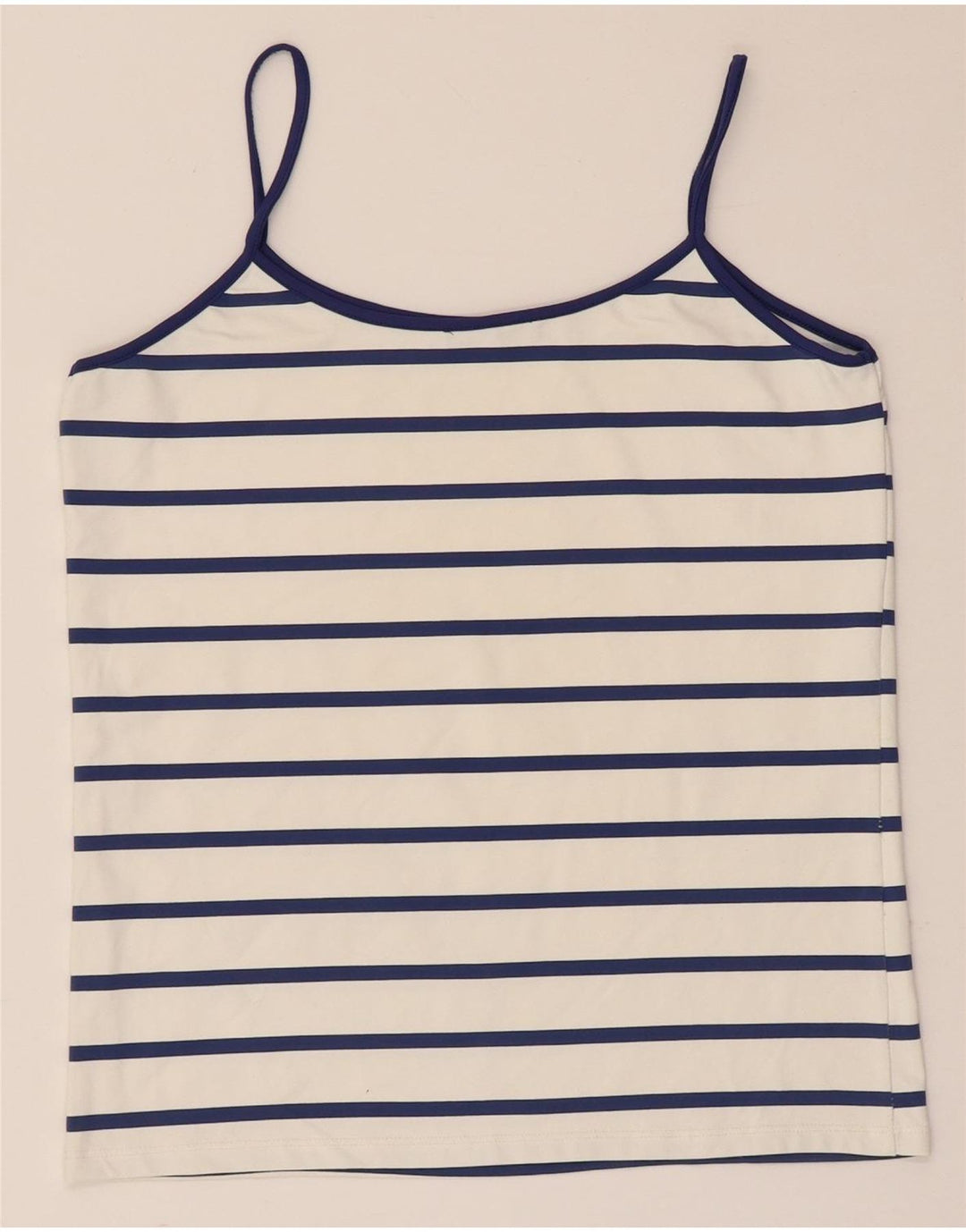 Zara Womens Cami Top UK 14 Large White ριγέ