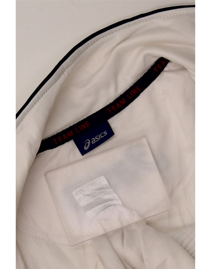 Ανδρική φόρμα γυμναστικής γραφικών ASICS Top Jacket μεσαίου λευκού χρώματος πολυεστέρας