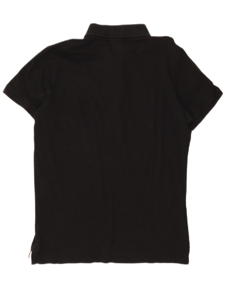 Ανδρικό μπλουζάκι πόλο Diadora, μεσαίο μαύρο βαμβακερό