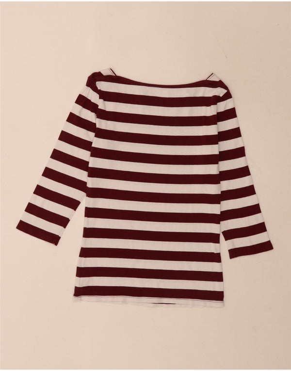 Tommy Hilfiger γυναικείο κανονικό τοπ 3/4 μανίκια UK 8 Μικρό λευκό ριγέ
