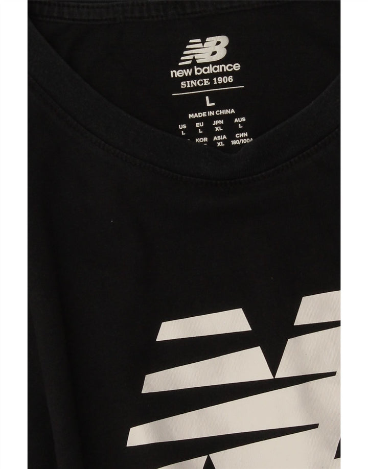 Ανδρικό γραφικό T-Shirt NEW BALANCE Top Large Μαύρο