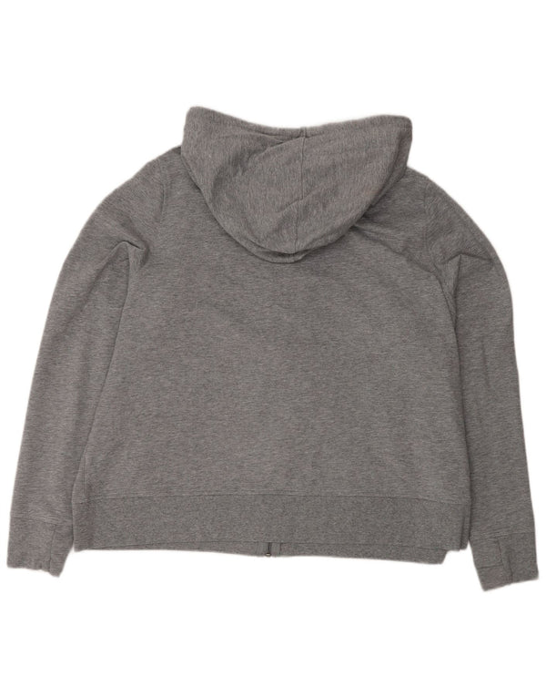Marks & Spencer Γυναικείο πουλόβερ με φερμουάρ UK 22 3XL Γκρι βαμβακερό