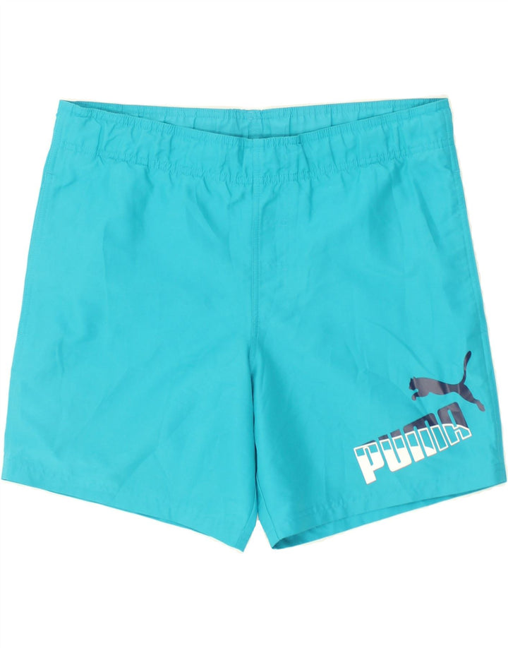 PUMA Womens Sport Shorts UK 10 Small Blue Polyester | Vintage Puma | Thrift | Second-Hand Puma | Used Clothing | Messina Hembry 