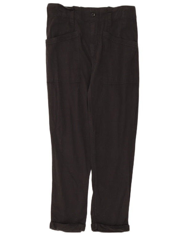 Topshop Γυναικείο ίσιο καθημερινό παντελόνι UK 10 Small W32 L26 Black Viscose