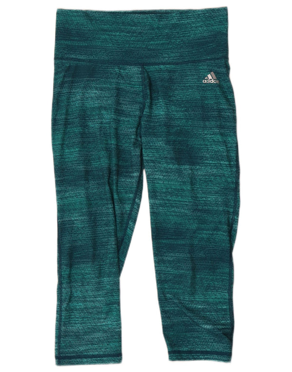 Γυναικεία Adidas Climalite Capri leggings UK 12/14 Medium Green Flecked