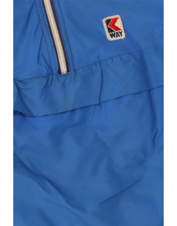K-Way Boys Hooded Anorak Jacket 7-8 Years Blue Polyamide