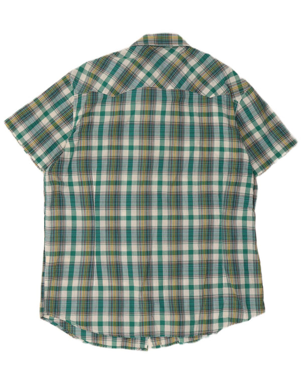 Lee Mens Rider κοντομάνικο πουκάμισο 2XL πράσινο καρό βαμβακερό