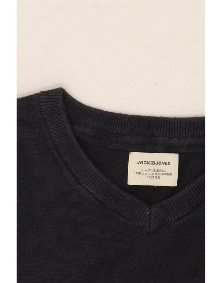 JACK & JONES Ανδρικό πουλόβερ με λαιμόκοψη με λαιμόκοψη σε μεσαίο μπλε ναυτικό