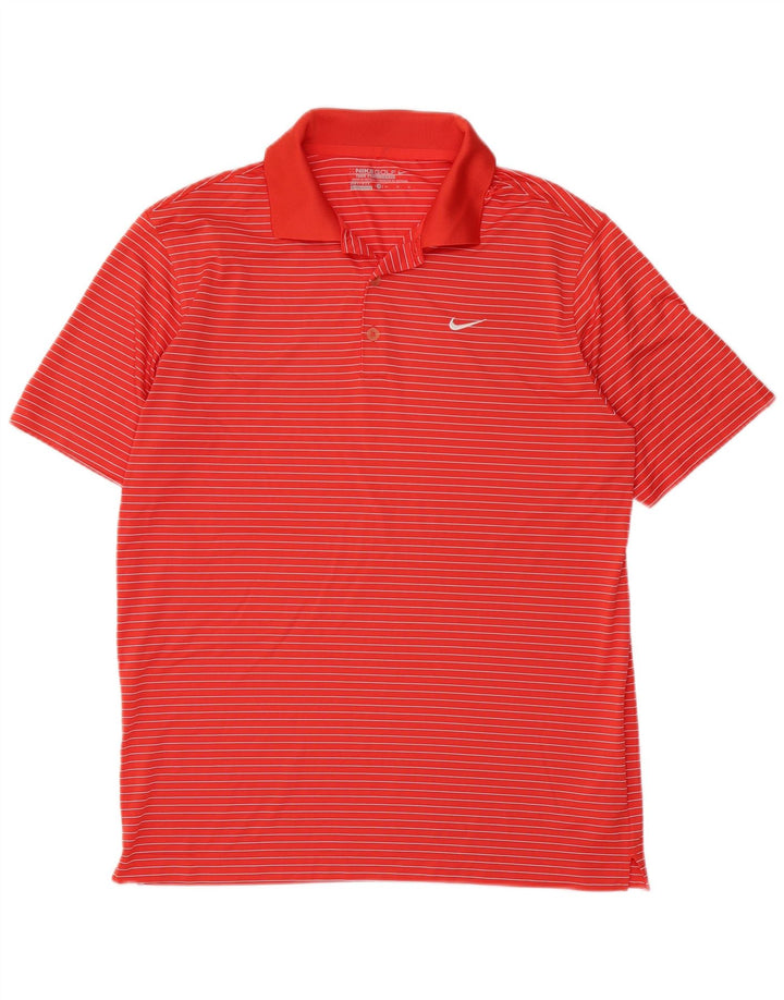 Ανδρικό μπλουζάκι Nike Dri Fit Polo με μεσαίο κόκκινο ριγέ πολυεστέρα