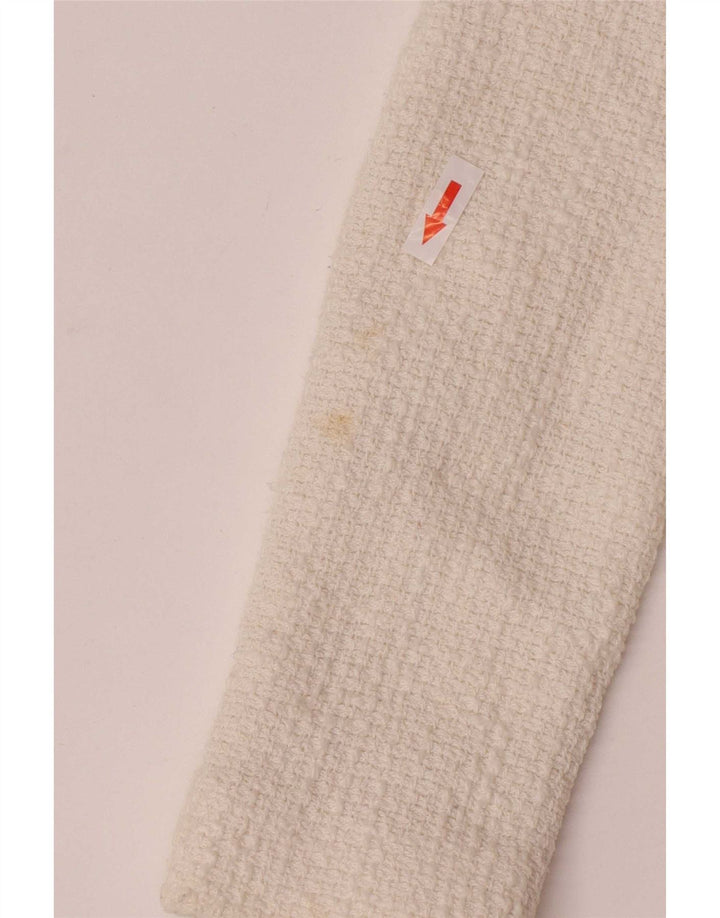 Zara Γυναικείο Μπλέιζερ Μπουφάν UK 8 Small White Cotton