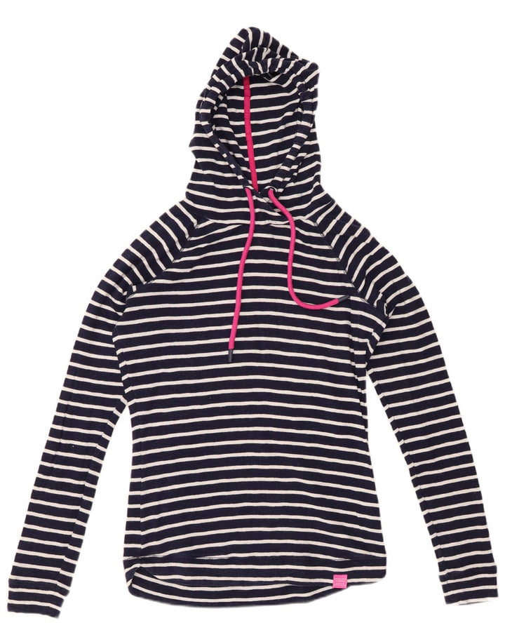 Joules Γυναικεία κουκούλα μακρυμάνικο UK 10 Small Navy Blue ριγέ βαμβακερό