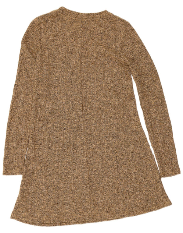 Topshop Γυναικείο μακρυμάνικο φόρεμα UK 10 Small Beige Flecked Polyester