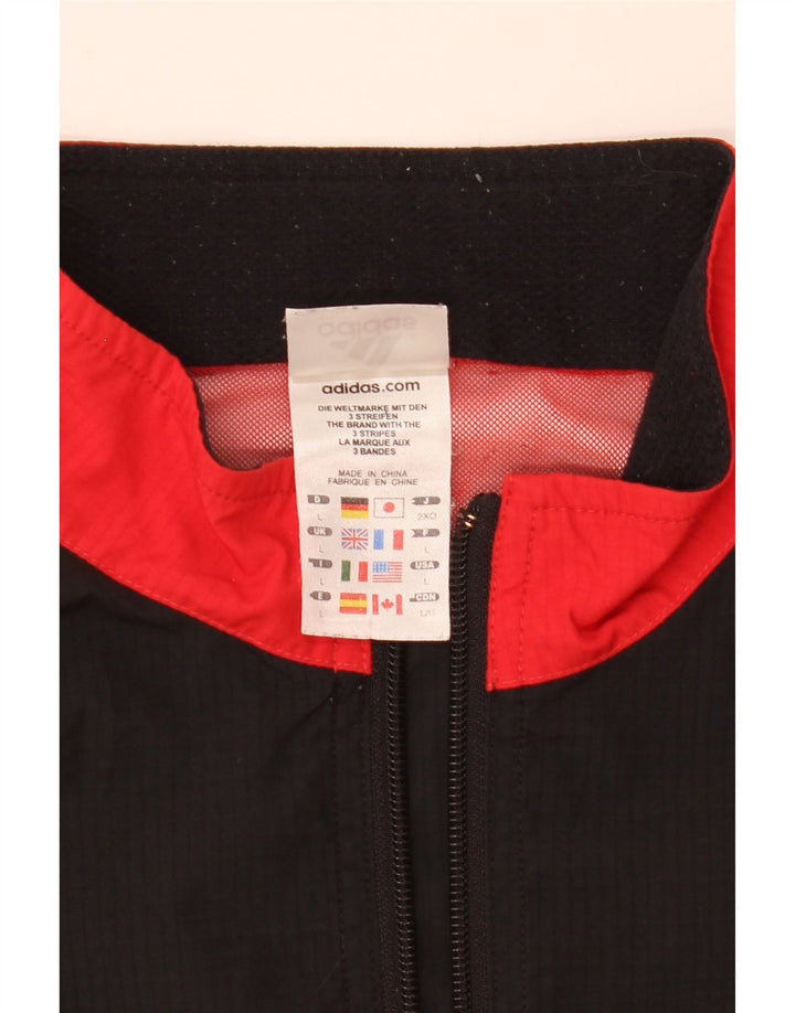Adidas Ανδρικό μπουφάν βροχής UK 40 Large Red Colourblock Πολυεστέρας