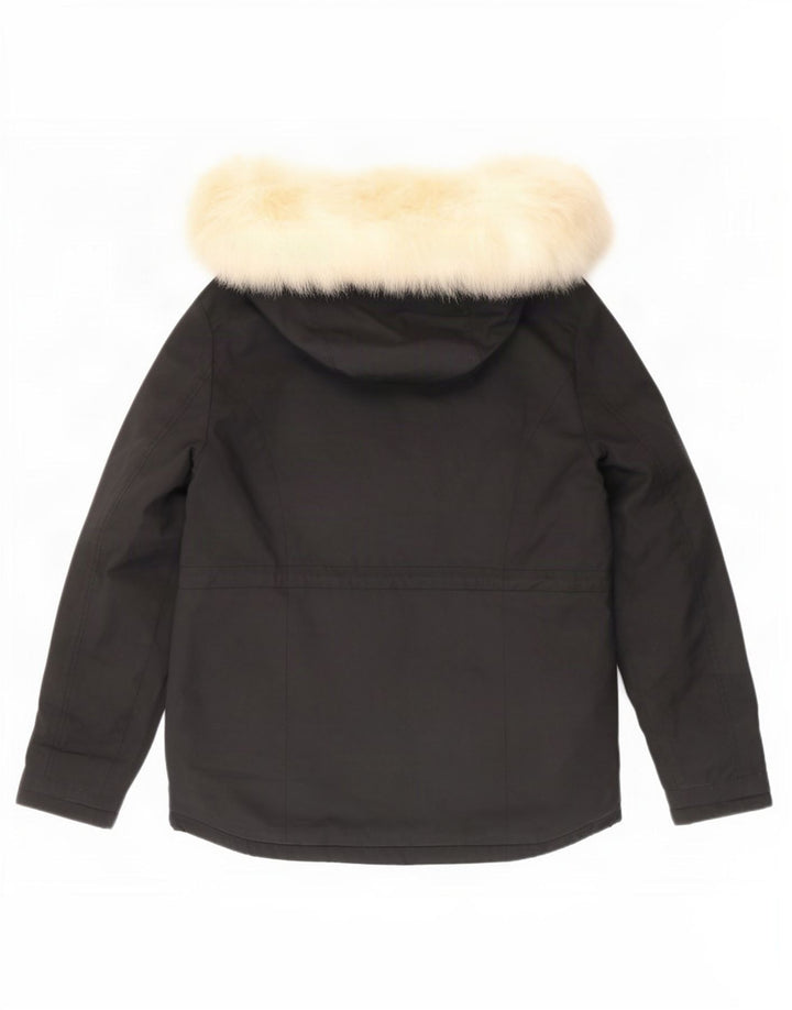 Topshop Γυναικείο μπουφάν Parka με κουκούλα UK 8 Small Black Polyester