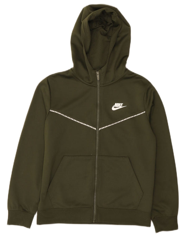 Πουλόβερ Nike Boys με φερμουάρ κουκούλα 10-11 ετών Μεσαίο χακί πολυεστέρας