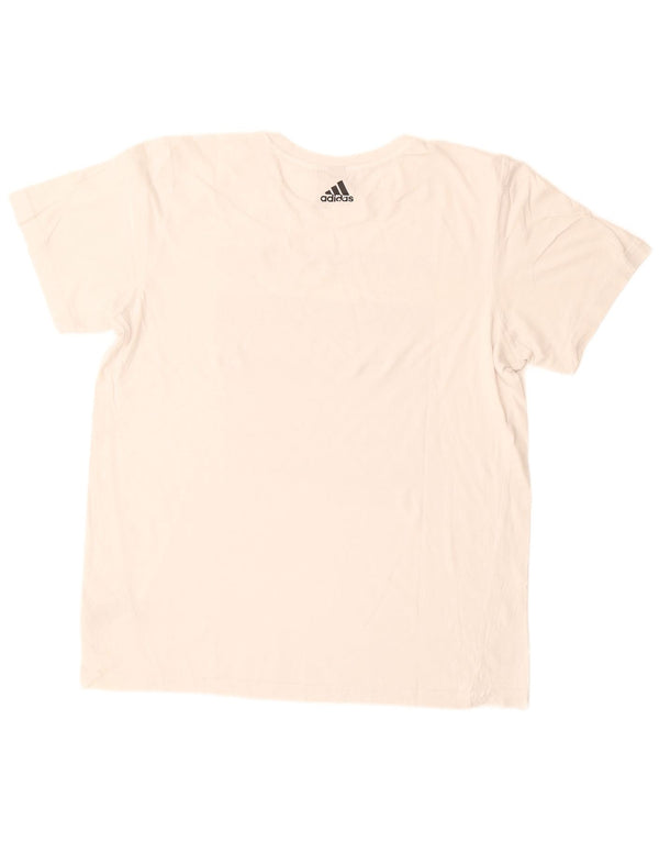 Ανδρικό γραφικό T-Shirt Adidas Top μεγάλο λευκό βαμβακερό