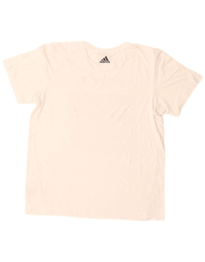Ανδρικό γραφικό T-Shirt Adidas Top μεγάλο λευκό βαμβακερό