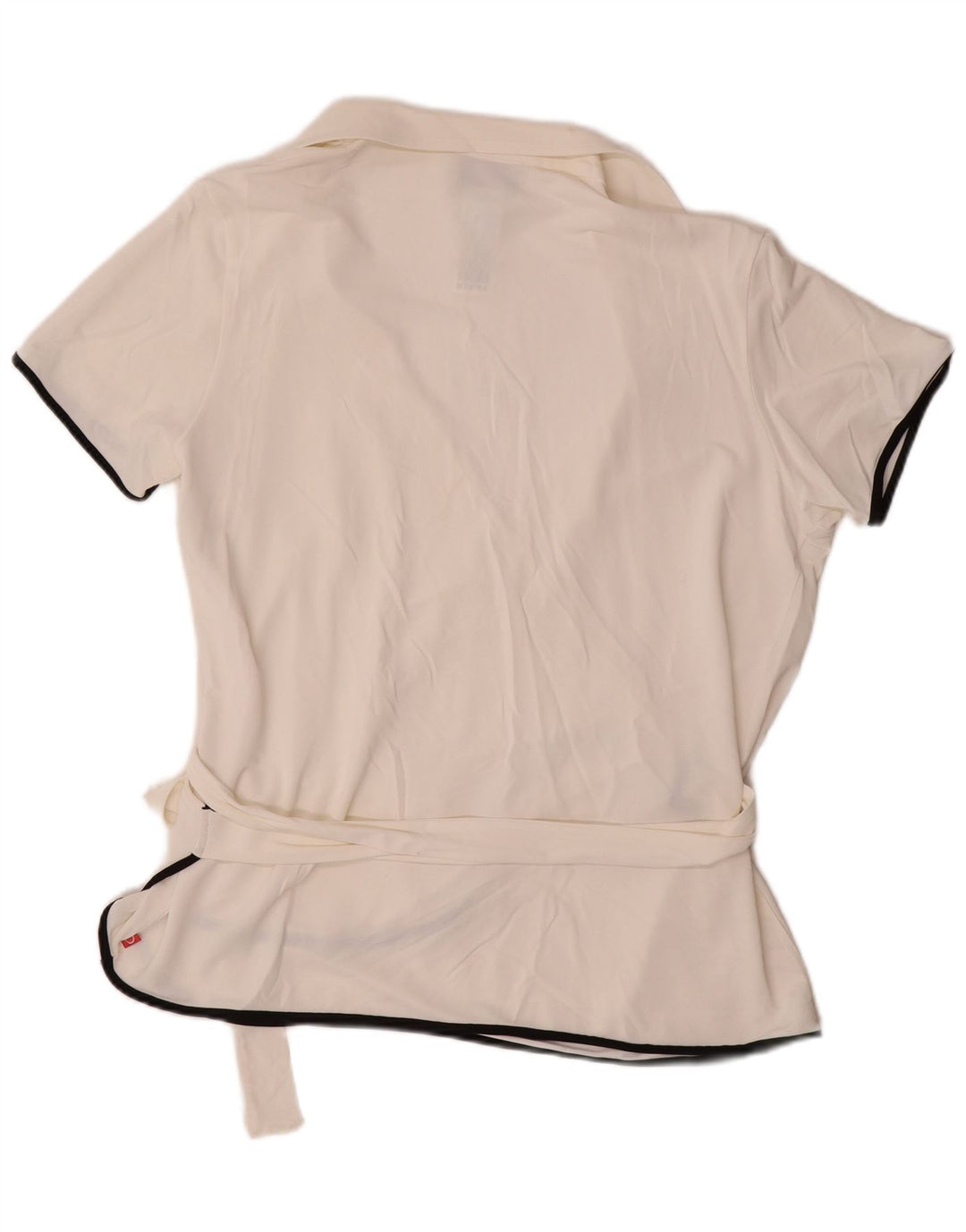 MARINA RINALDI Γυναικείο πουκάμισο με κοντό μανίκι μπλούζα UK 14 μεσαίο λευκό