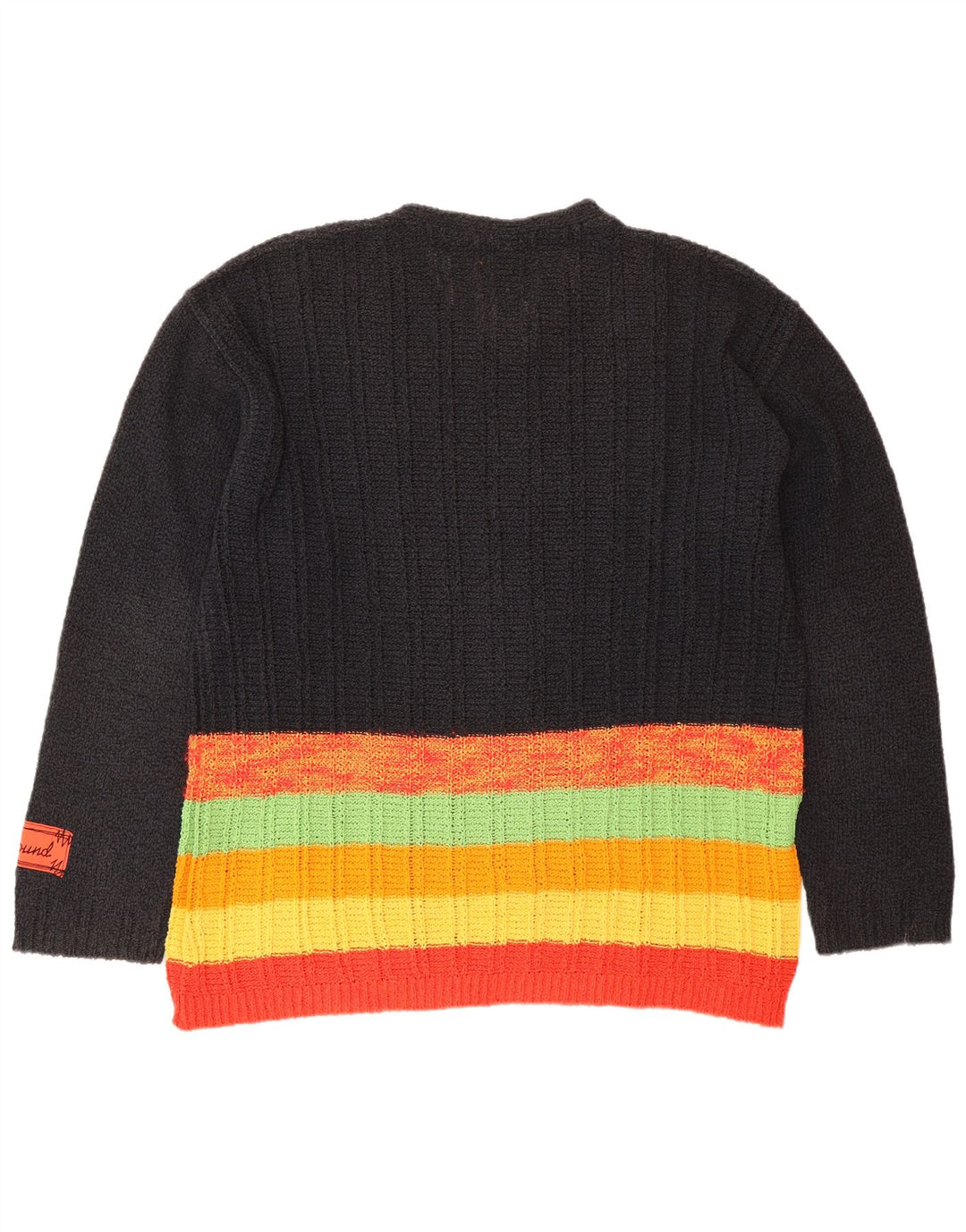 FOXHOUND Ανδρικό πουλόβερ με λαιμόκοψη V-λαιμόκοψη μεγάλο μαύρο βαμβακερό ριγέ