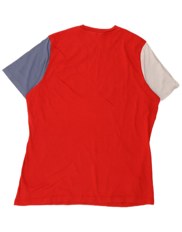 Ανδρικό γραφικό T-Shirt ADIDAS Top XL Red Colourblock Βαμβακερό