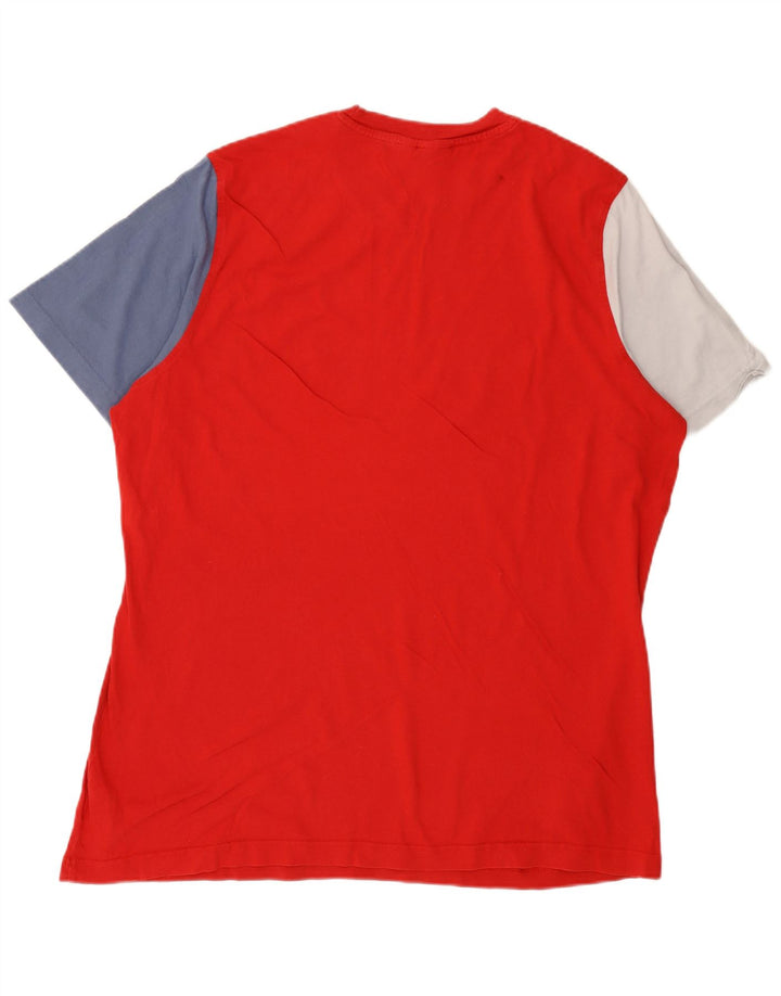Ανδρικό γραφικό T-Shirt ADIDAS Top XL Red Colourblock Βαμβακερό