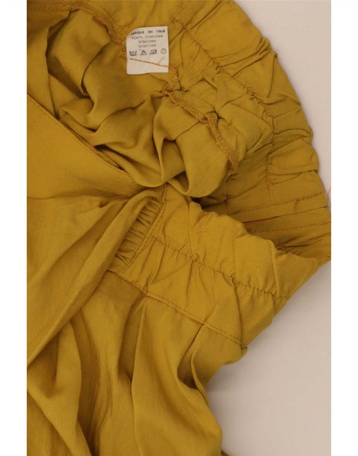Vintage Γυναικεία Skort Μίνι Φούστα W26 Μικρή κίτρινη βισκόζη