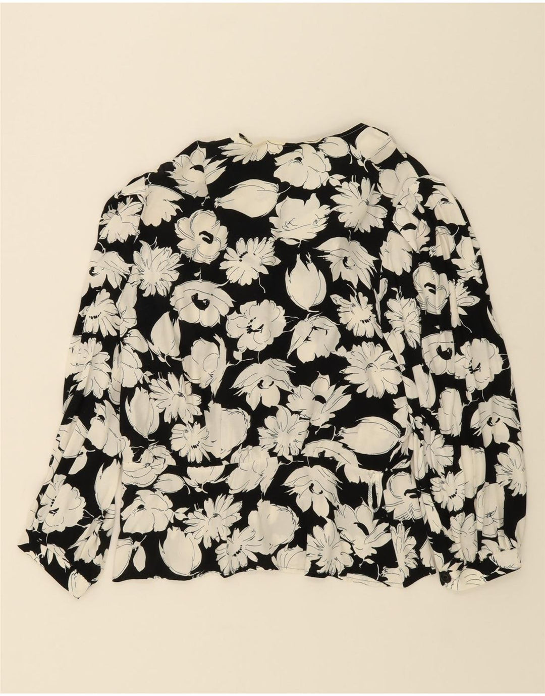 CANDA Womens 3/4 Sleeve 1 Button Blazer Jacket EU 42 Large Black Floral Vintage Canda and Second-Hand Canda from Messina Hembry 