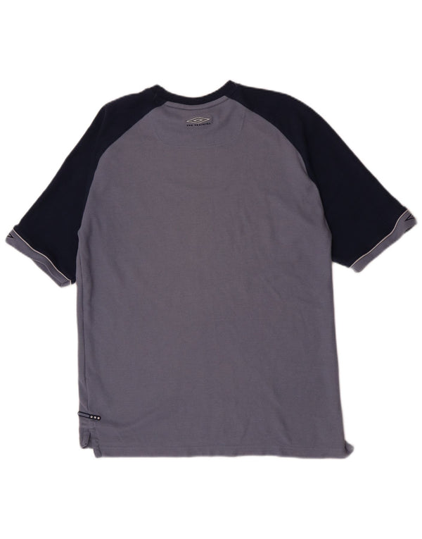 Ανδρικό T-Shirt Umbro Top Large Blue Colourblock Πολυεστέρας
