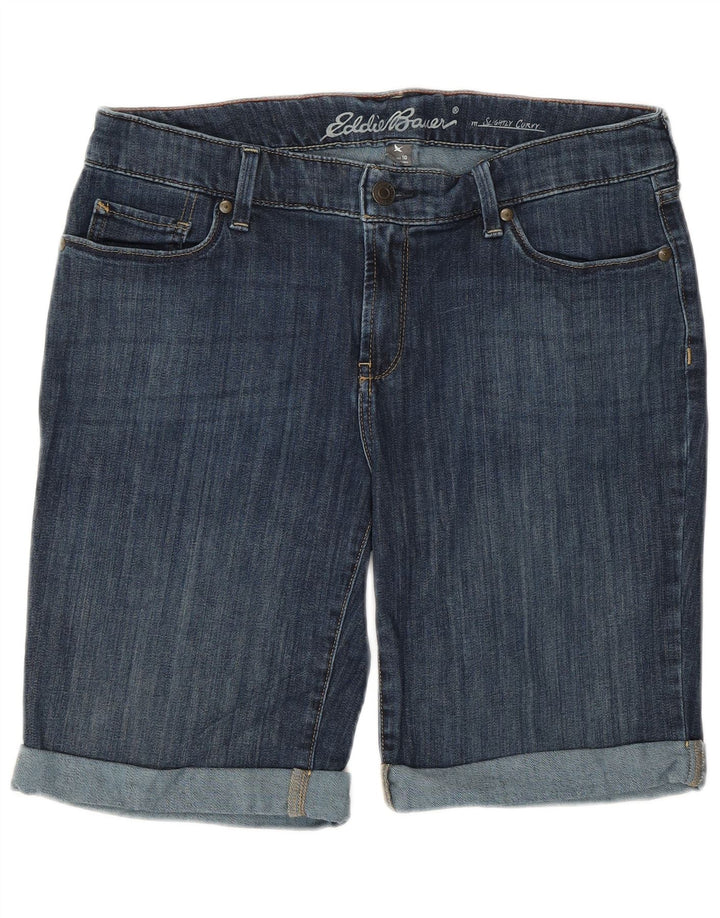EDDIE BAUER Γυναικείο τζιν σορτς US 10 Μεγάλο W32 Μπλε με ελαφρά καμπύλες