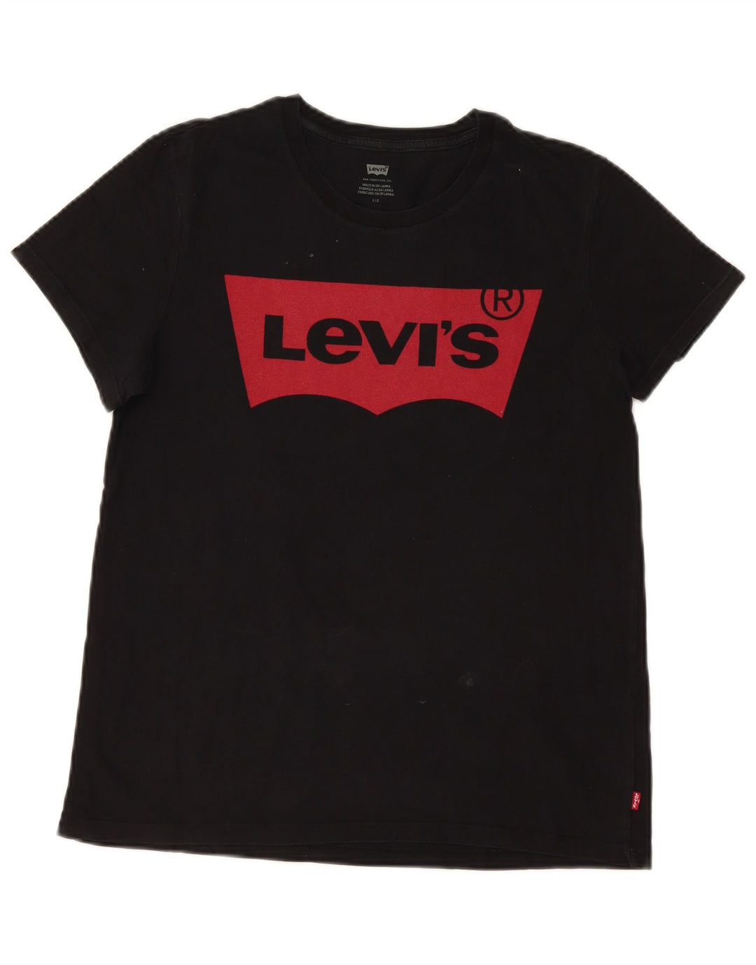 Γυναικείο γραφικό T-Shirt Levi's Top UK 14 Large Black