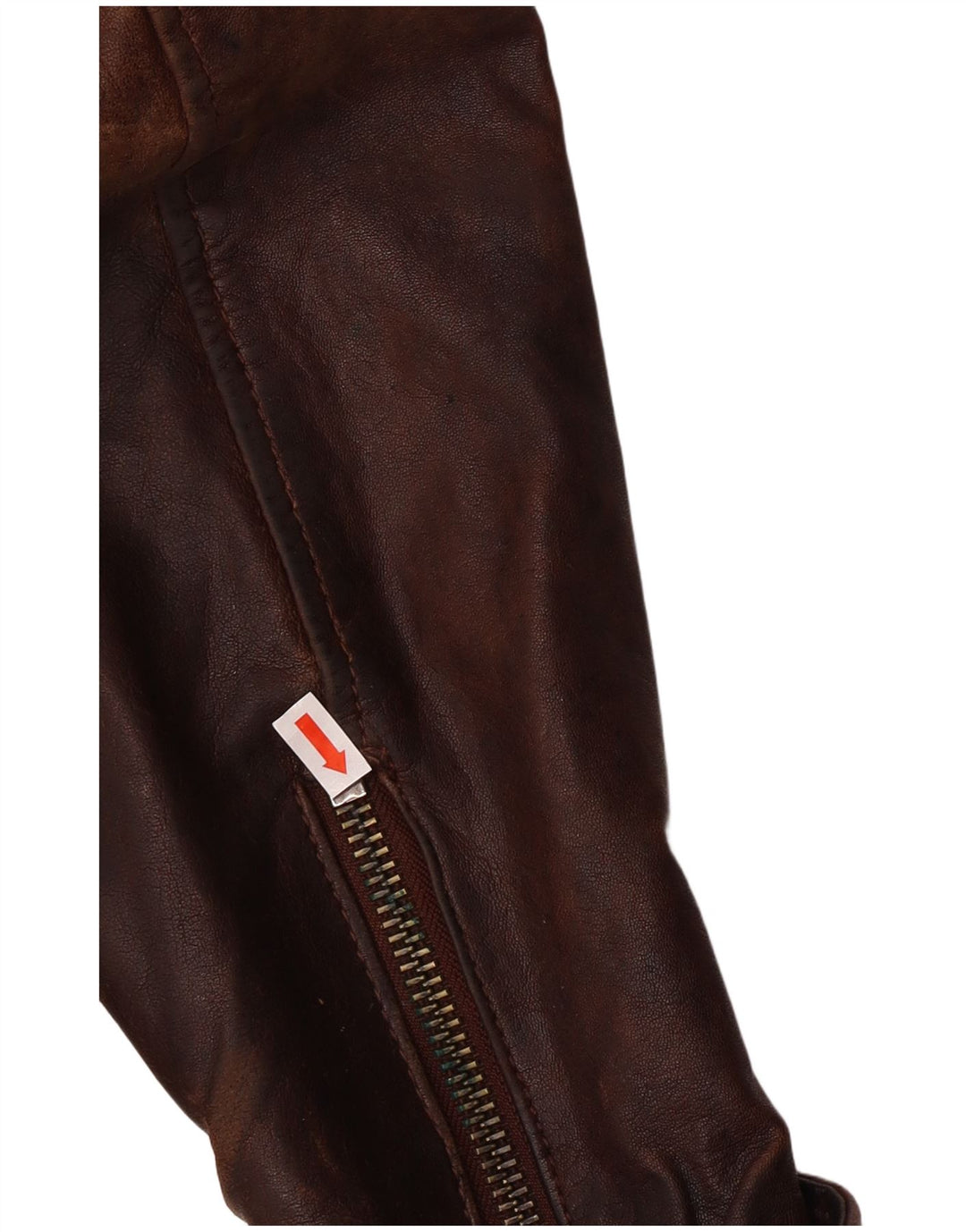 Be Edgy Mens Leather Jacket UK 38 Medium Brown Leather