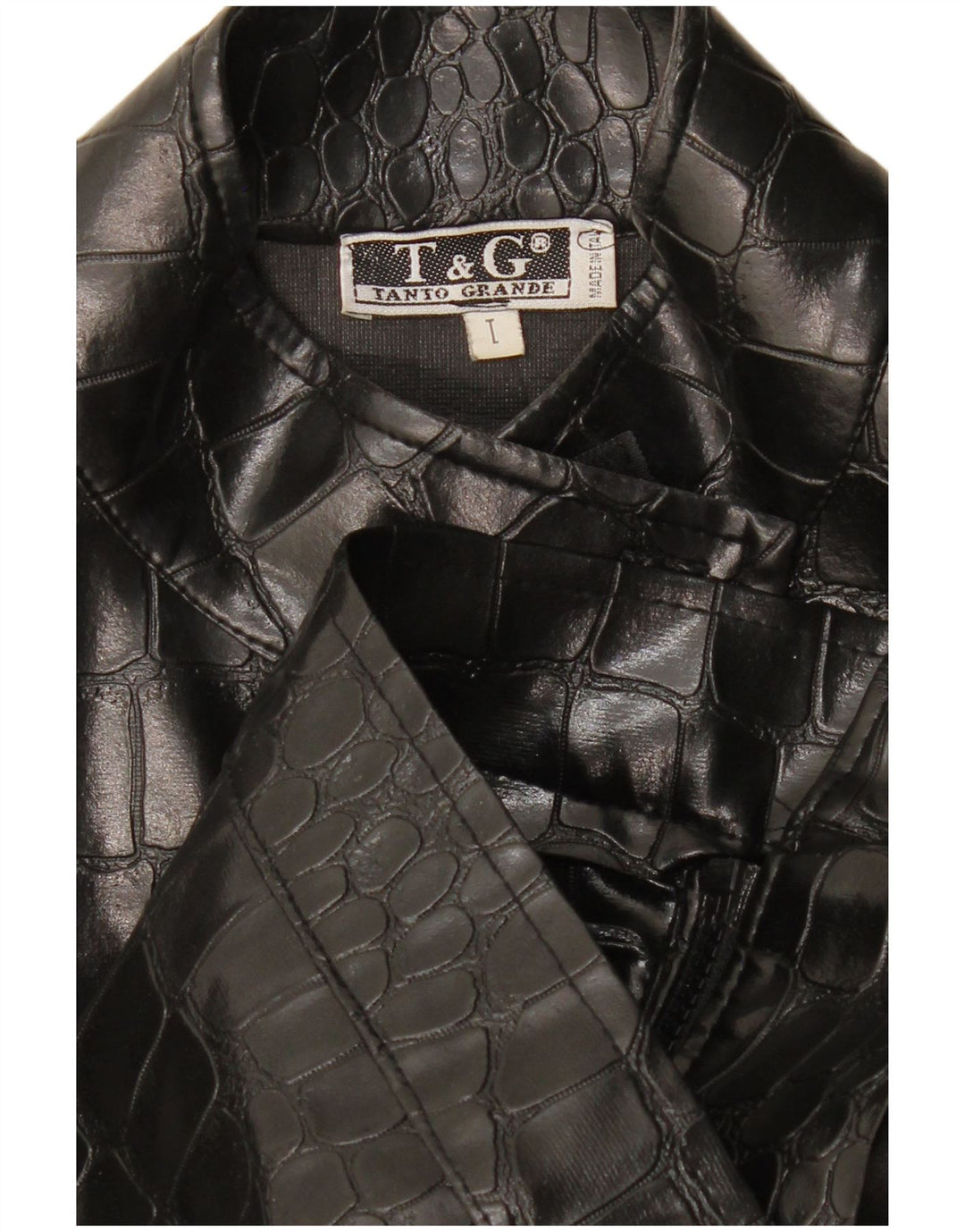 Vintage Γυναικείο Bomber Jacket UK 14 Large Black Animal Print