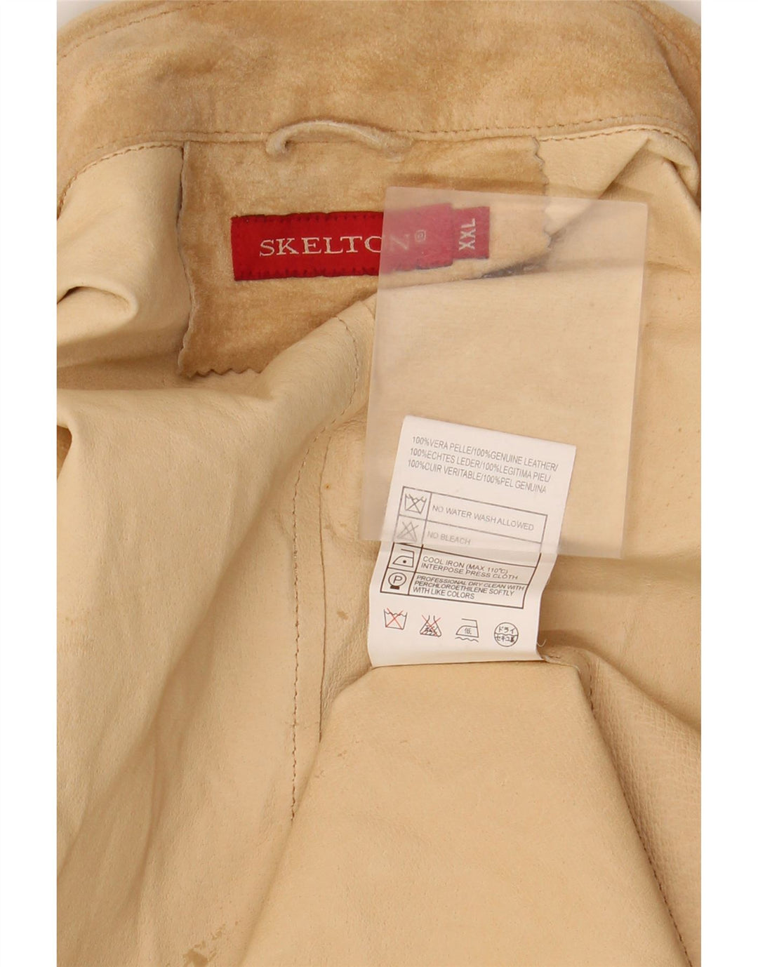 VINTAGE Ανδρικό σουέτ σακάκι με 3 κουμπιά UK 44 2XL Δερμάτινο μπεζ