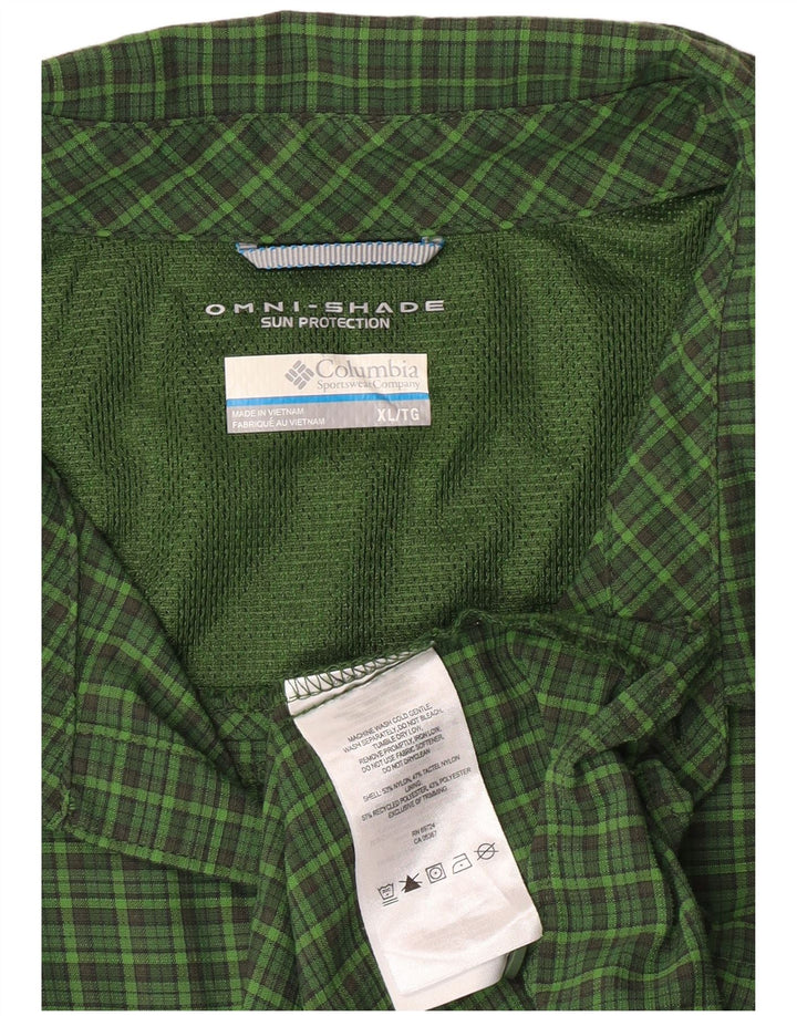 Ανδρικό καρό πουκάμισο Columbia Omni-Shade XL Green Check Nylon