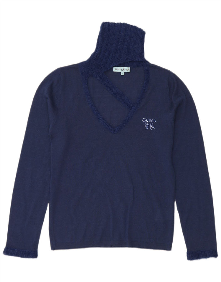 Guess Γυναικείο πουλόβερ marciano με λαιμό χελώνα US 3 Small Navy Blue Wool