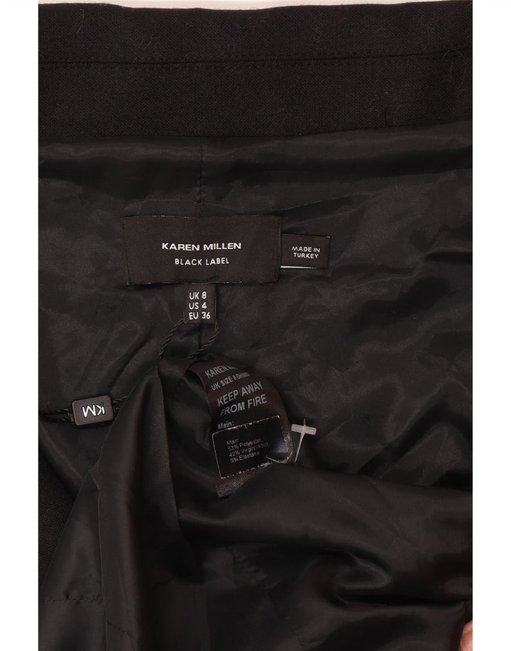 Karen Millen Γυναικείο παλτό με διπλό στήθος UK 8 Small Black Polyester