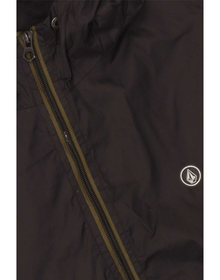 Volcom Ανδρικό μπουφάν βροχής με κουκούλα UK 36 Small μαύρο νάιλον παραλλαγής