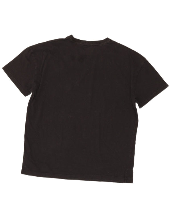 Kappa Γυναικείο T-Shirt Top UK 16 Large μαύρο βαμβακερό