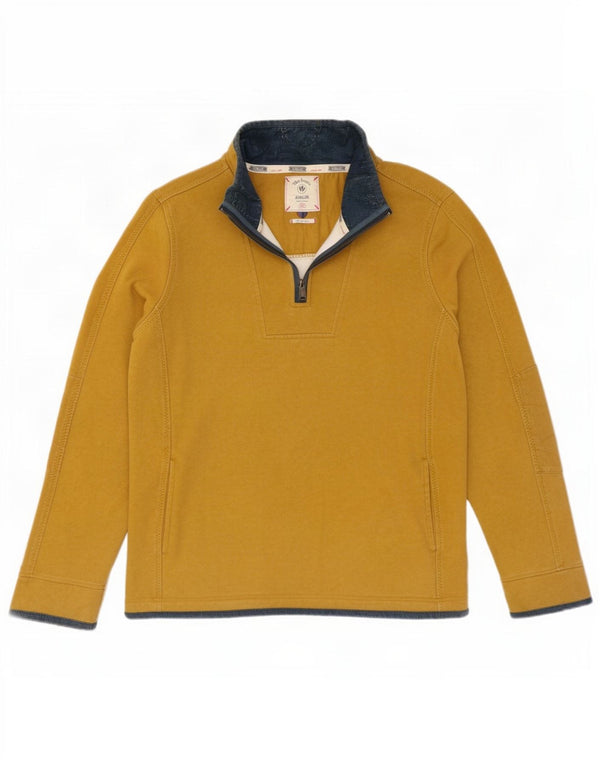 Fat Face Ανδρικό φούτερ The Airlie με φερμουάρ Jumper 2XL κίτρινο βαμβακερό