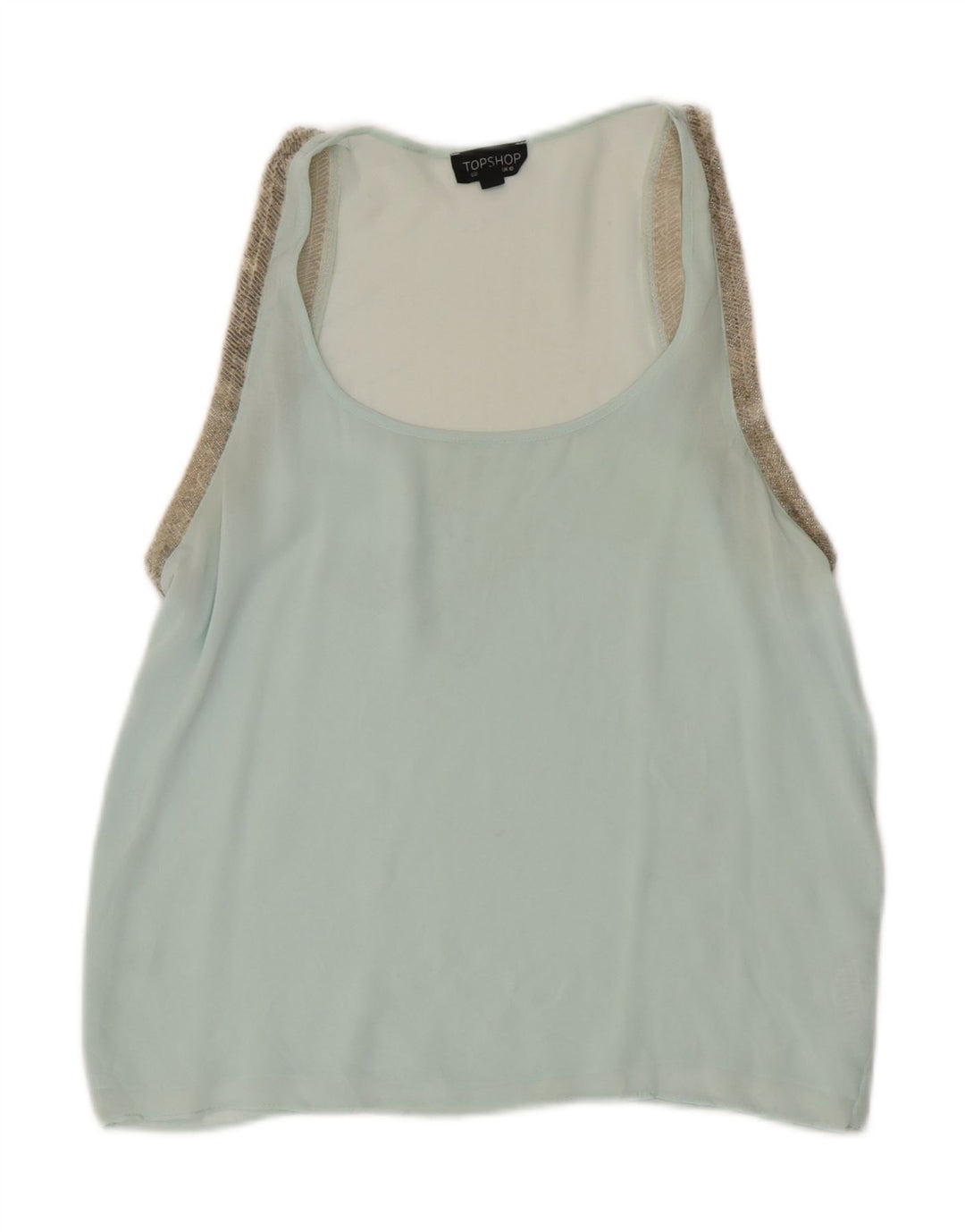 Topshop Γυναικεία Αμάνικη Μπλούζα Top UK 10 Small Blue Polyester