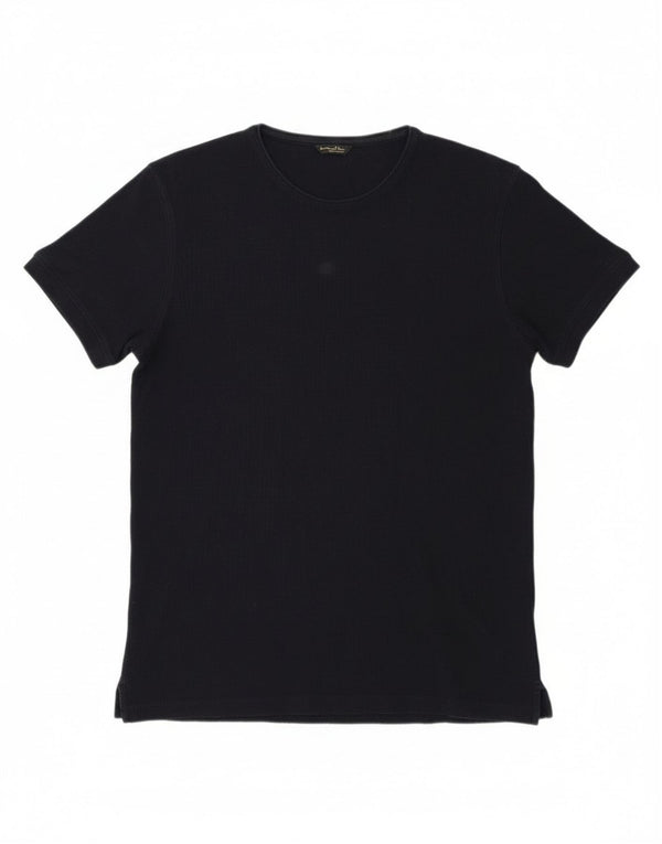 Massimo Dutti Γυναικείο T-Shirt Top UK 14 Large Navy Blue από βαμβάκι