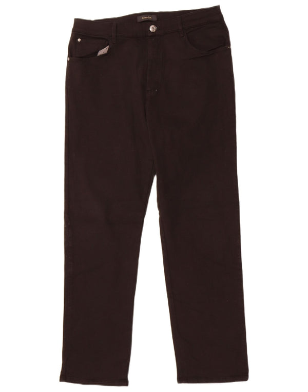 Massimo Dutti Womens Straight Jeans EU 42 Large W32 L27 Black Cotton