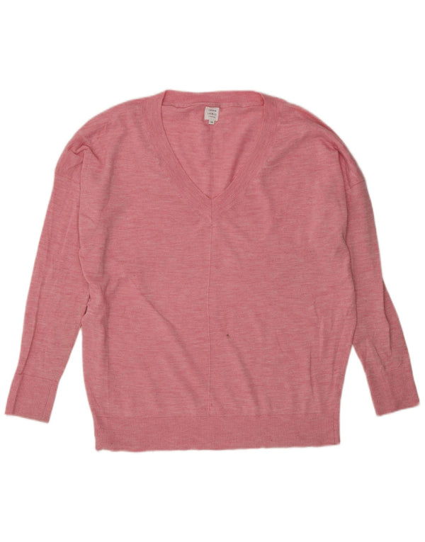 JOHN LEWIS Womens Oversized V-Neck Jumper Sweater UK 10 Small  Pink