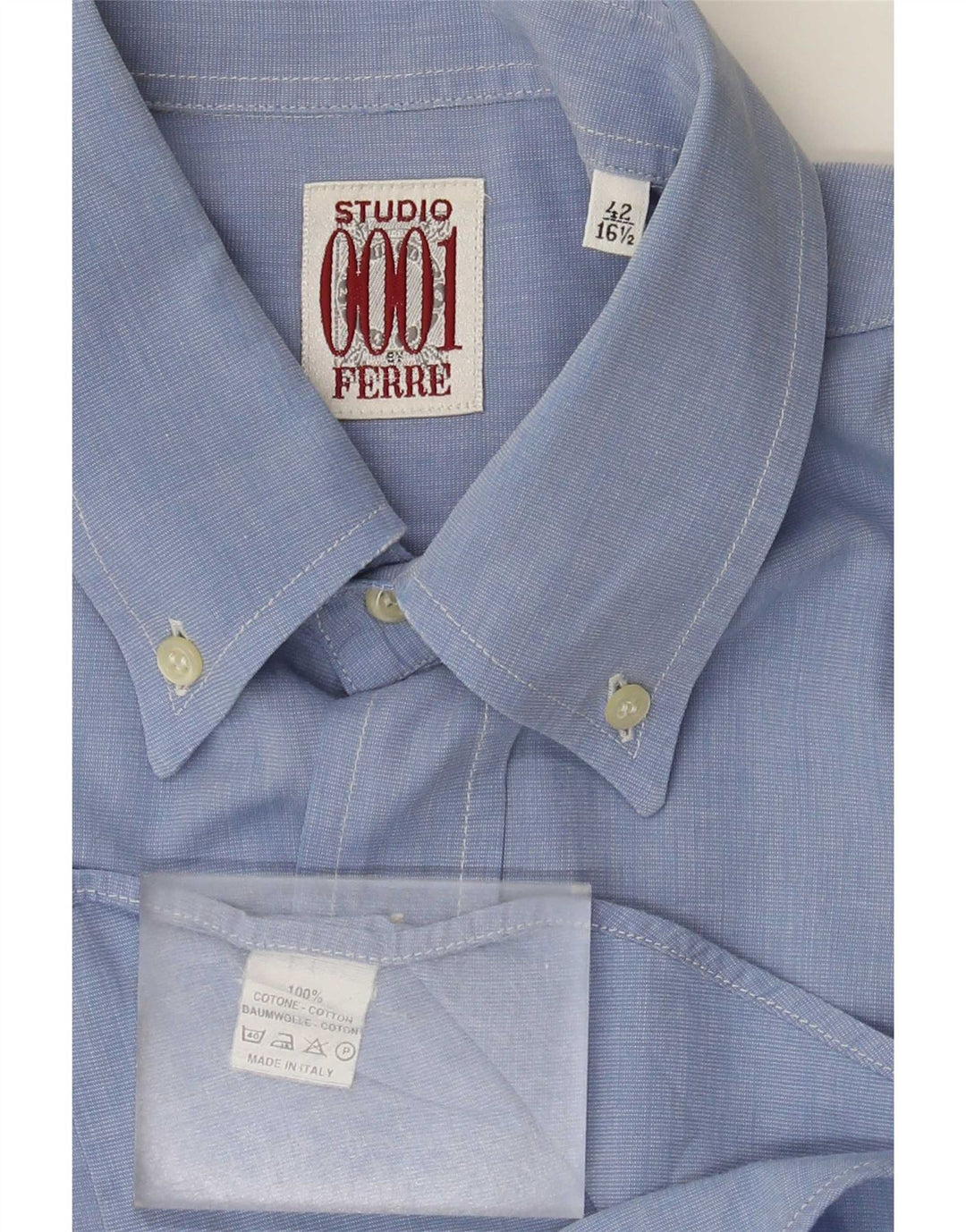 Ανδρικό πουκάμισο Ferre Size 42 16 1/2 Large Blue Cotton