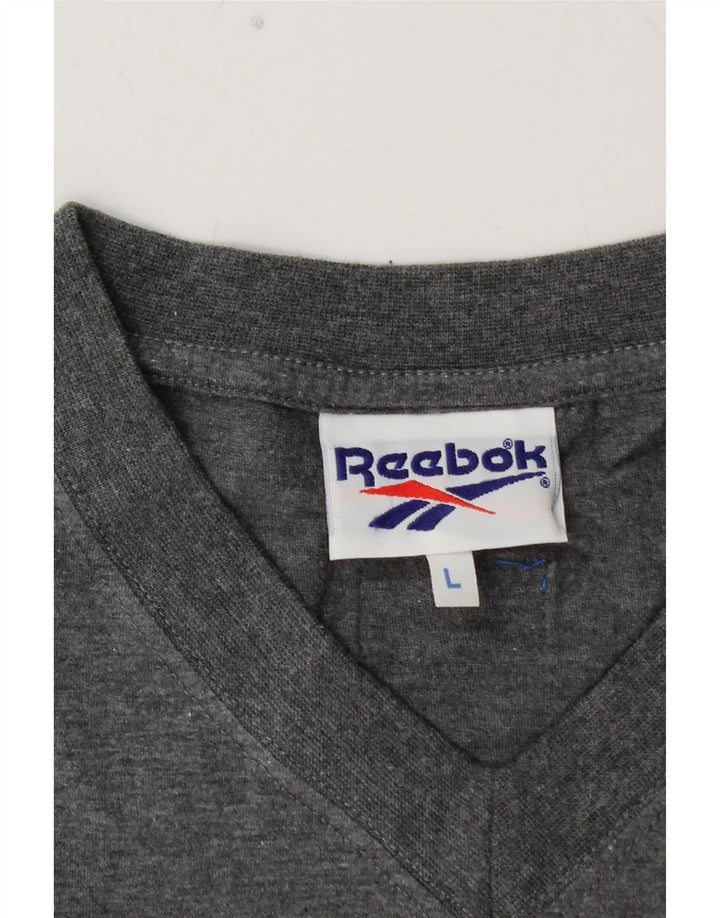 Ανδρικό T-Shirt REEBOK Top μεγάλο γκρι βαμβακερό