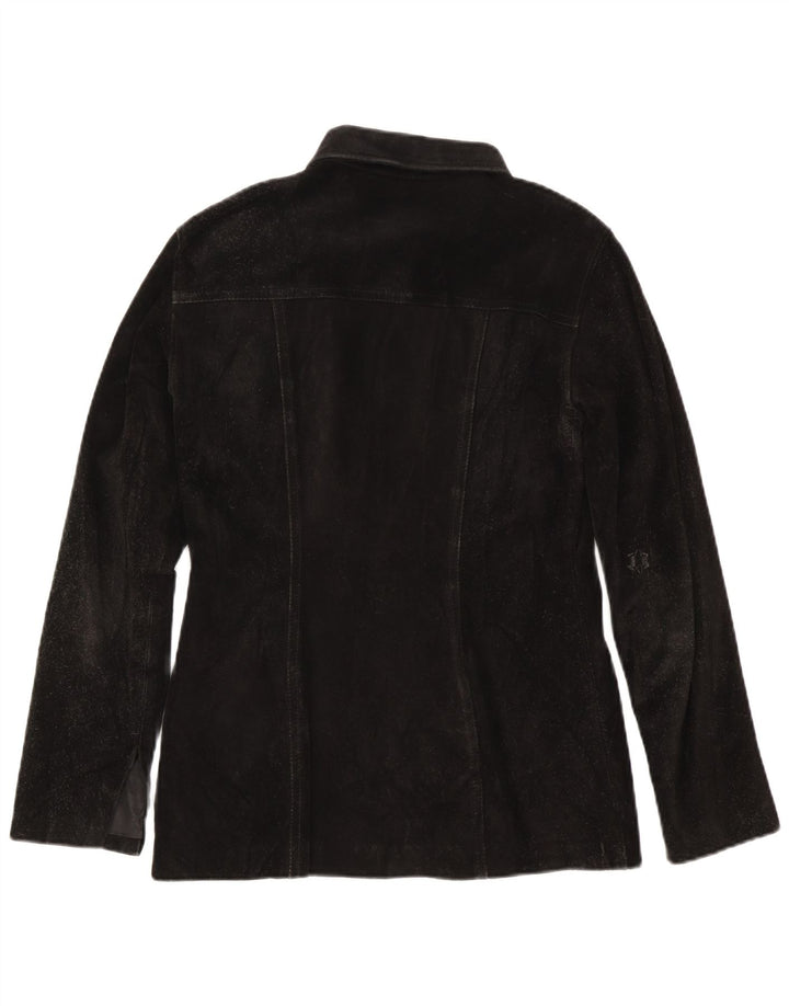 Vintage γυναικείο πουκάμισο Suede πουκάμισο IT 46 Large Μαύρο