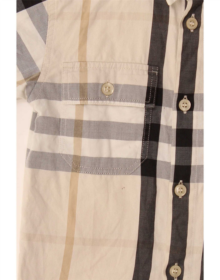 Burberry Boys κοντομάνικο πουκάμισο 3-4 ετών μπεζ καρό